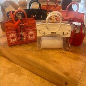 Bundle of Leather & 18k Gold Plated Mini Bag Charms (Bundled Or Seperate)